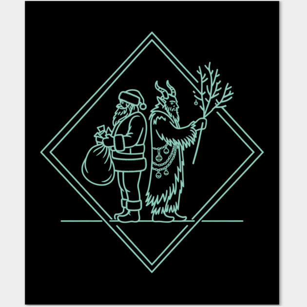 Santa VS Krampus Wall Art by CreativeSage