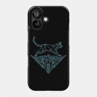 Cat in the cityscape Phone Case