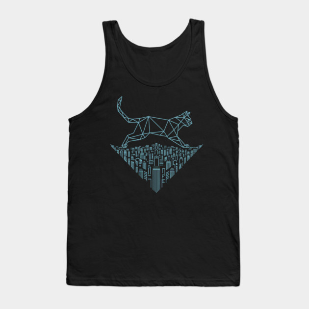 Cat in the cityscape Tank Top by CreativeSage