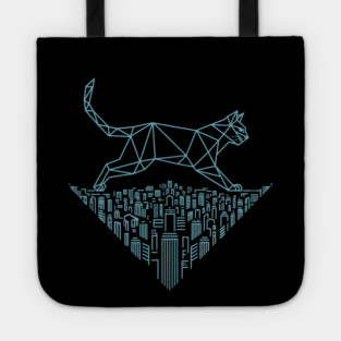 Cat in the cityscape Tote