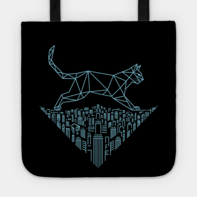 Cat in the cityscape Tote by CreativeSage