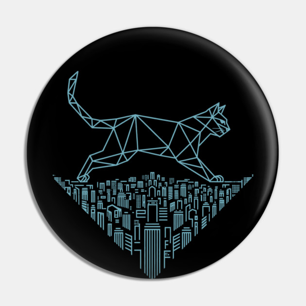 Cat in the cityscape Pin by CreativeSage