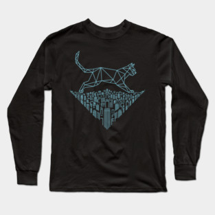 Cat in the cityscape Long Sleeve T-Shirt