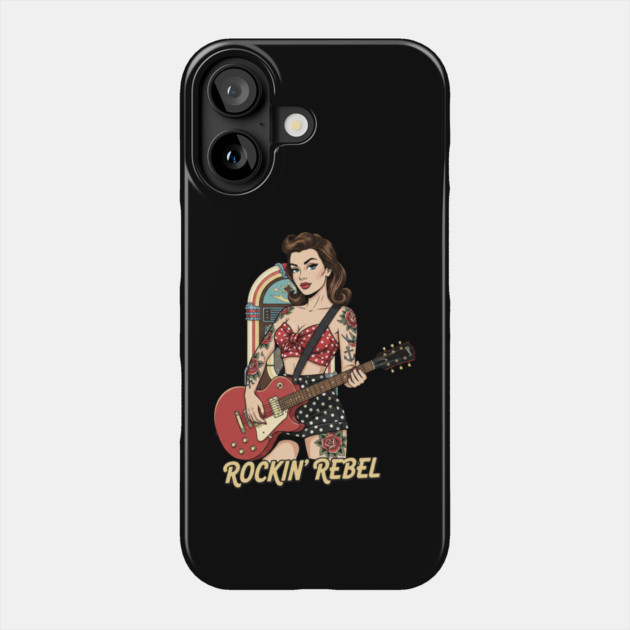 Rockin Rebel Pin-Up Vintage 1950s Retro Girl Art Phone Case by Vintage Retro Prints by RDR Design