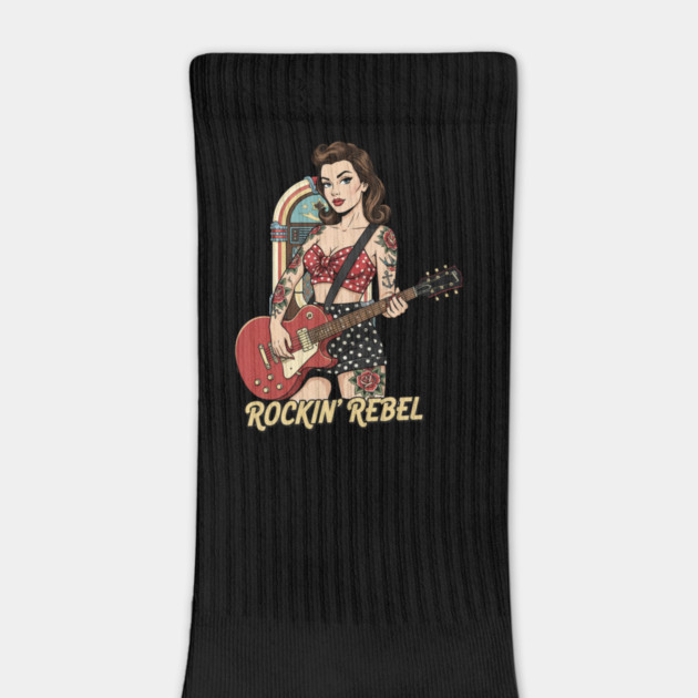 Rockin Rebel Pin-Up Vintage 1950s Retro Girl Art by Vintage Retro Prints by RDR Design