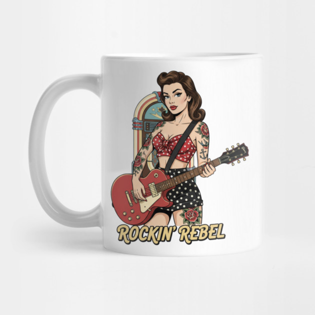 Rockin Rebel Pin-Up Vintage 1950s Retro Girl Art by Vintage Retro Prints by RDR Design