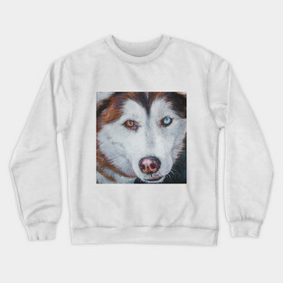 Siberian Husky Fine Art Painting Crewneck Sweatshirt