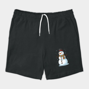 Smiling Snowman with Scarf and Hat Shorts