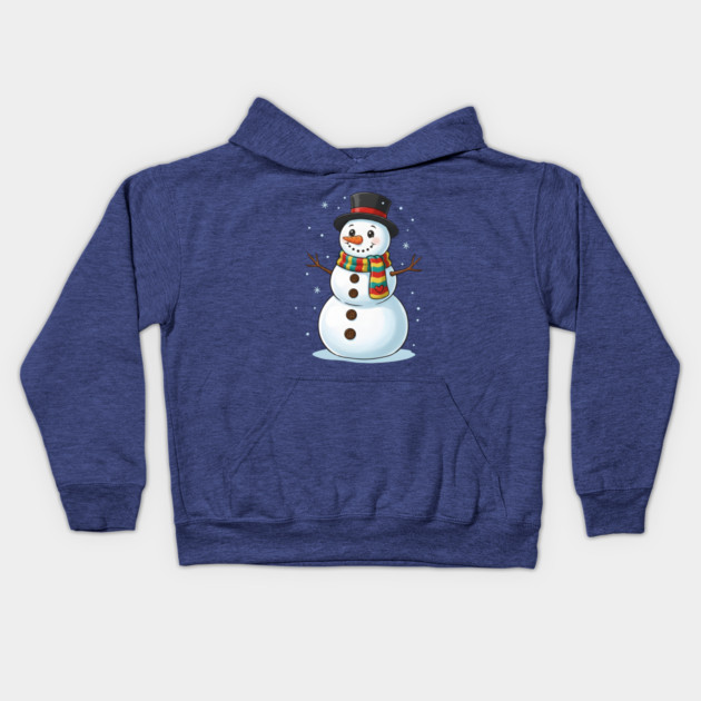 Smiling Snowman with Scarf and Hat Kids Hoodie by Creatifly Graphic Tees