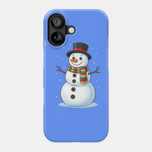 Smiling Snowman with Scarf and Hat Phone Case