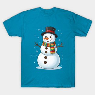 Smiling Snowman with Scarf and Hat T-Shirt