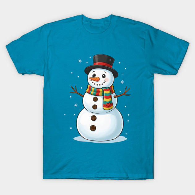 Smiling Snowman with Scarf and Hat T-Shirt by Creatifly Graphic Tees