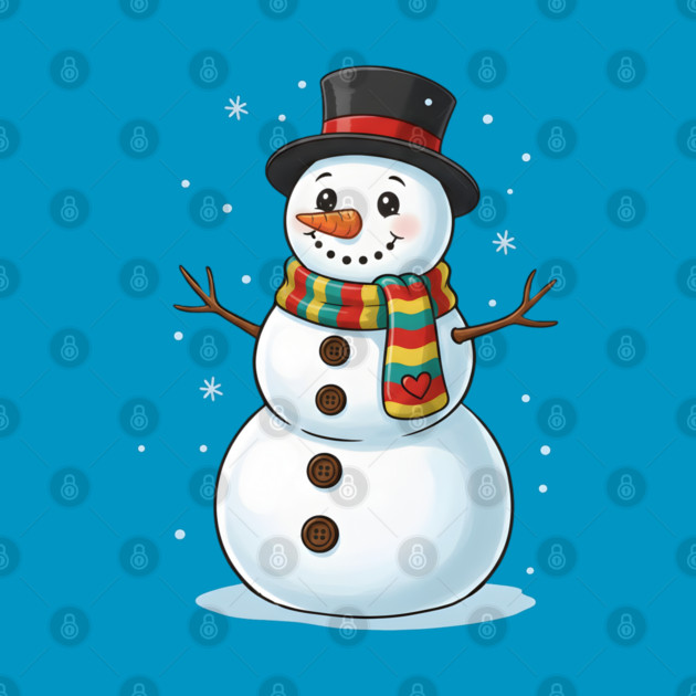 Smiling Snowman with Scarf and Hat by Creatifly Graphic Tees