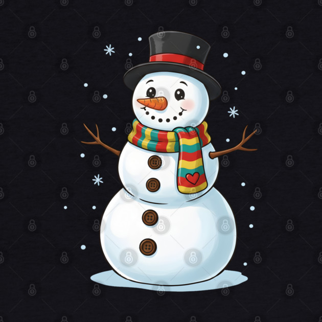 Smiling Snowman with Scarf and Hat by Creatifly Graphic Tees