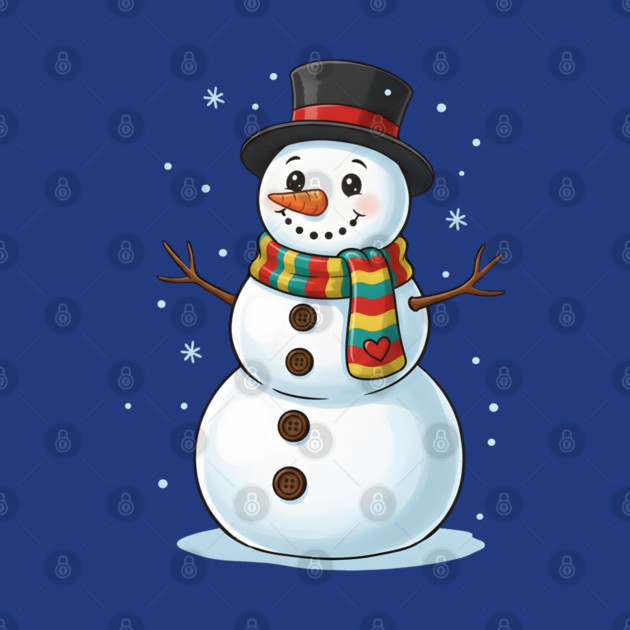 Smiling Snowman with Scarf and Hat by Creatifly Graphic Tees