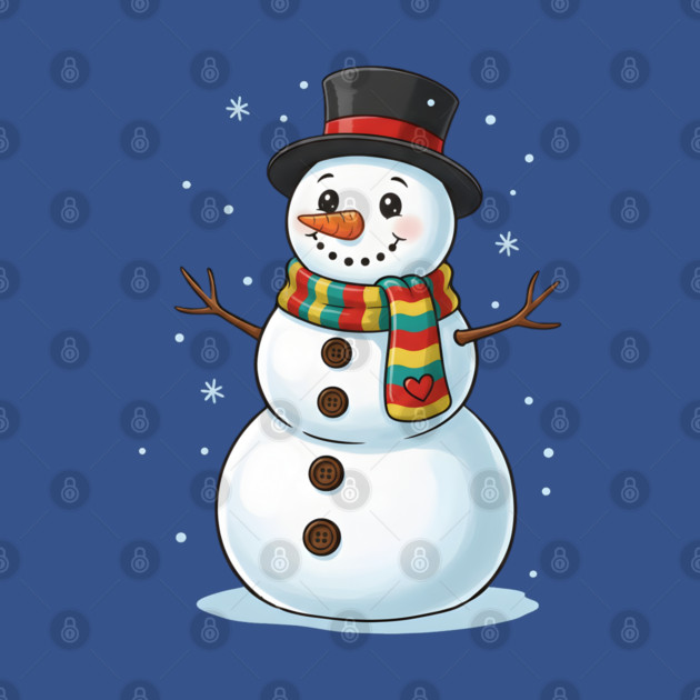 Smiling Snowman with Scarf and Hat by Creatifly Graphic Tees