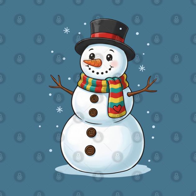 Smiling Snowman with Scarf and Hat by Creatifly Graphic Tees