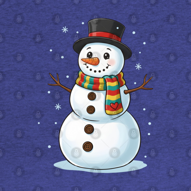 Smiling Snowman with Scarf and Hat by Creatifly Graphic Tees