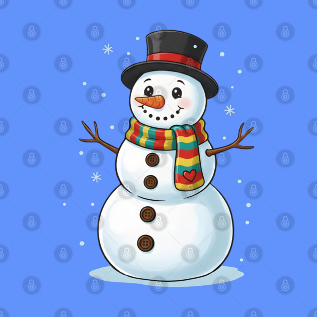 Smiling Snowman with Scarf and Hat by Creatifly Graphic Tees