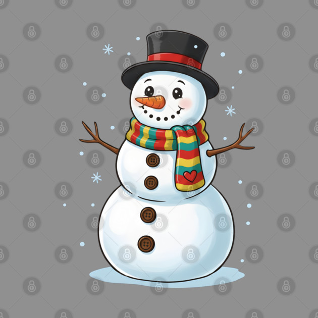 Smiling Snowman with Scarf and Hat by Creatifly Graphic Tees