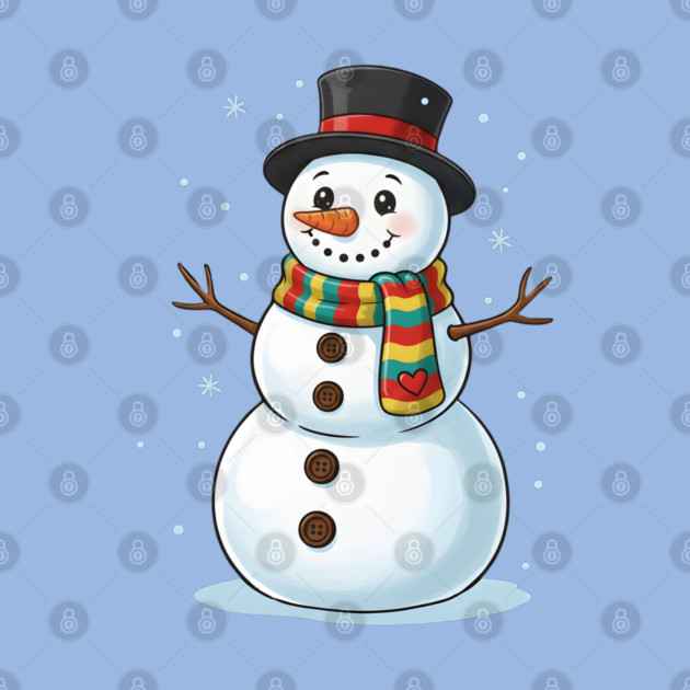 Smiling Snowman with Scarf and Hat by Creatifly Graphic Tees