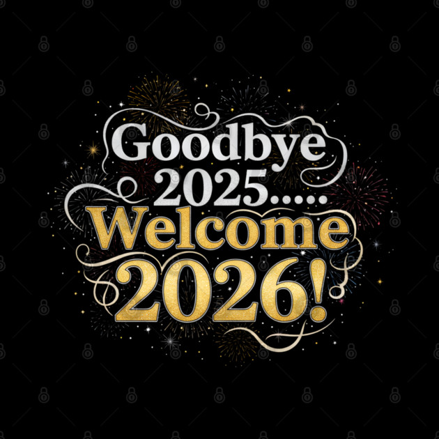 Goodbye 2025 Welcome 2026 by Creatifly Graphic Tees
