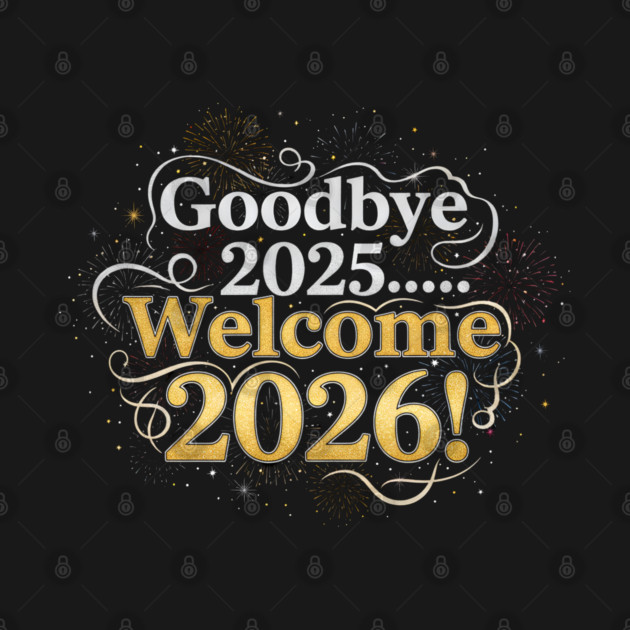 Goodbye 2025 Welcome 2026 by Creatifly Graphic Tees