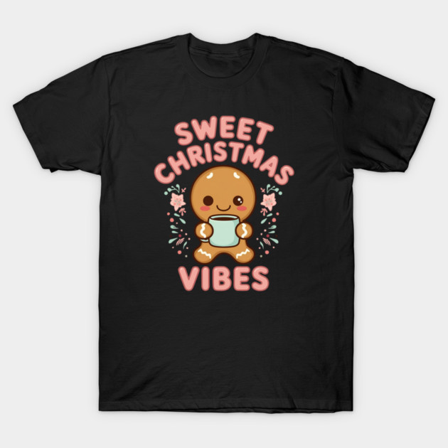 Kawaii Gingerbread Girl Sweet Christmas Vibes T-Shirt by Ink Lines