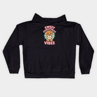 Sweet Christmas Vibes Gingerbread Cocoa Kids Hoodie
