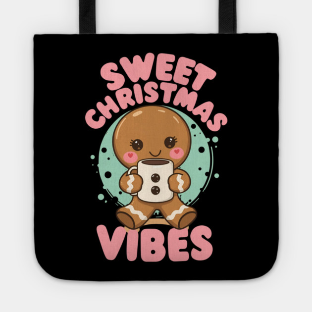 Sweet Christmas Vibes Gingerbread Cocoa Tote by Ink Lines