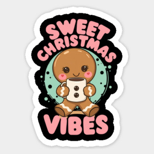 Sweet Christmas Vibes Gingerbread Cocoa Sticker