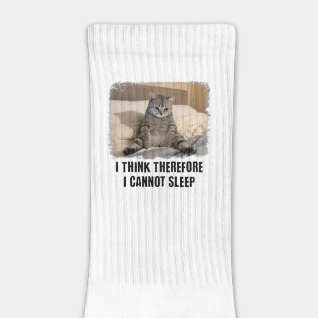 Funny Cat: I Think Therefore I Cannot Sleep by Luxinda