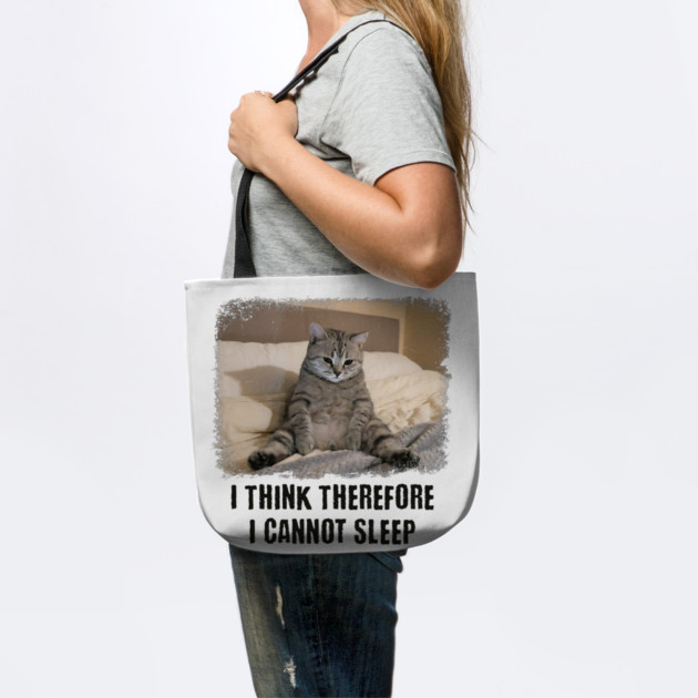 Funny Cat: I Think Therefore I Cannot Sleep by Luxinda