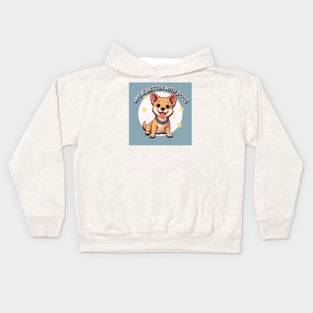 dog Kids Hoodie by Pixel Threads 