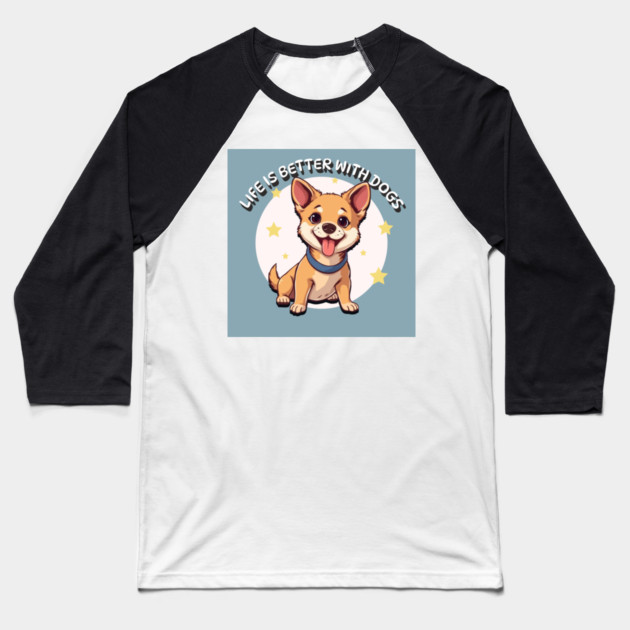 dog Baseball T-Shirt by Pixel Threads 