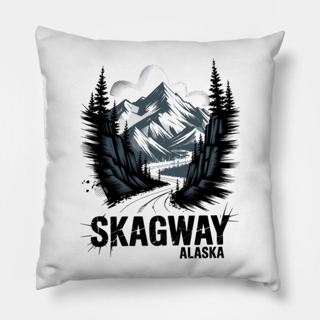 Alaska Skagway Pillow by JessArty