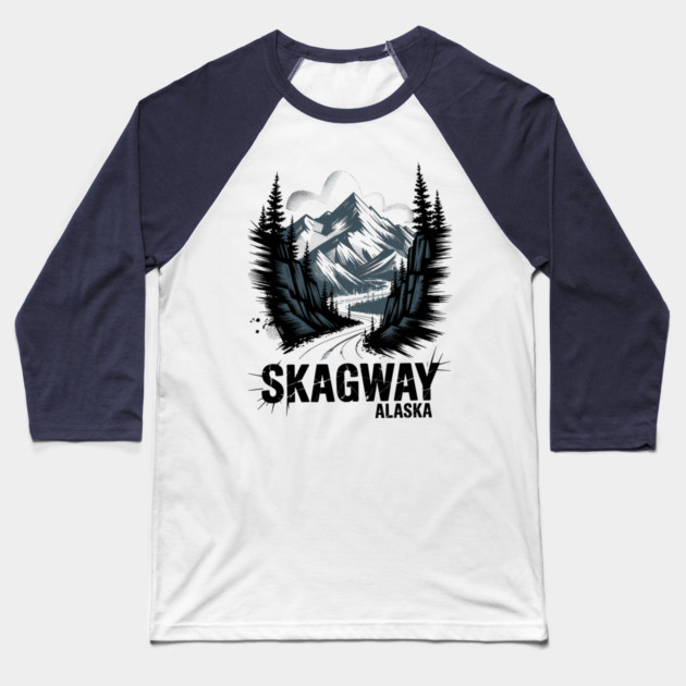 Alaska Skagway Baseball T-Shirt by JessArty