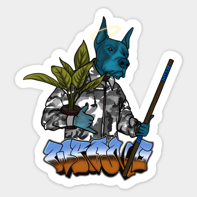 Crazy Dog on Camo Jacket Magnet by Wrong