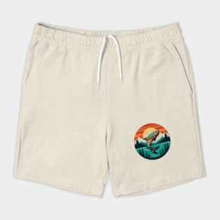 Retro Trout – Mountain River Fishing Art Shorts