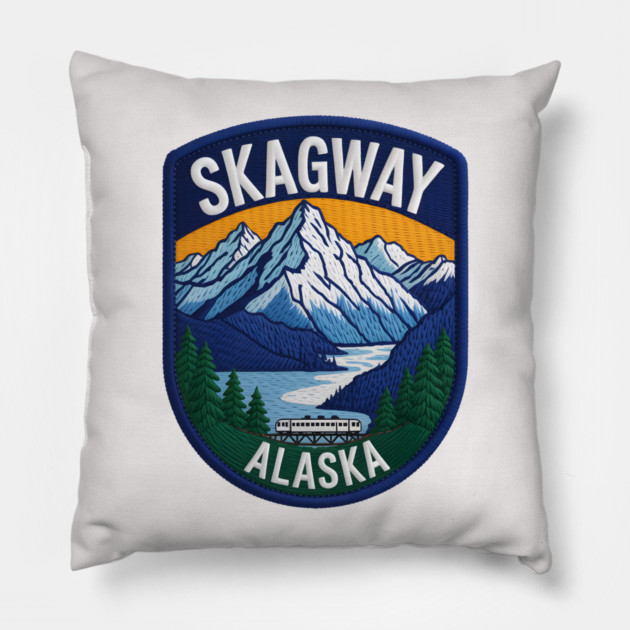 Skagway Alaska Pillow by JessArty