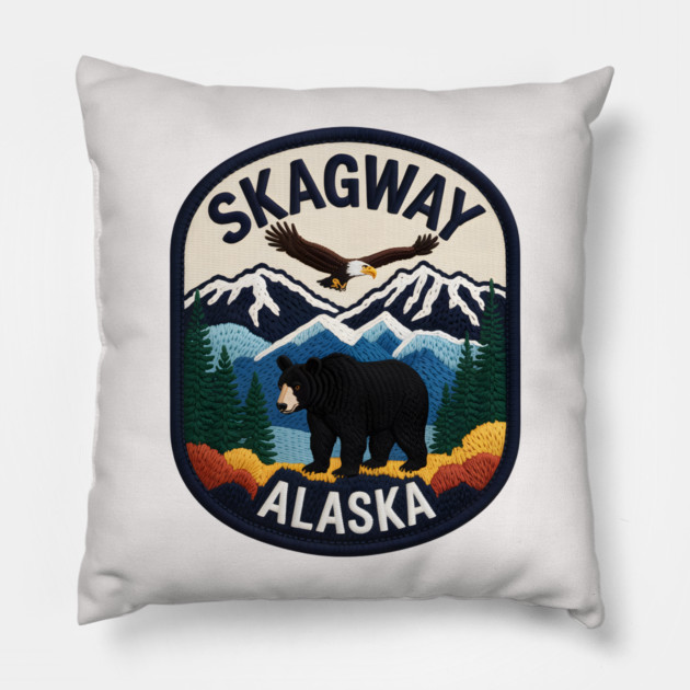 Alaska Skagway Pillow by JessArty