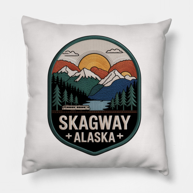 Alaska Skagway Pillow by JessArty