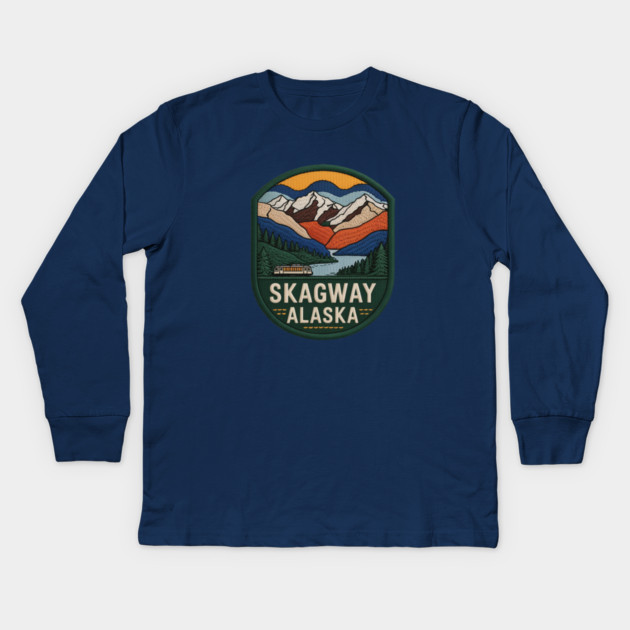 Alaska Skagway Kids Long Sleeve T-Shirt by JessArty
