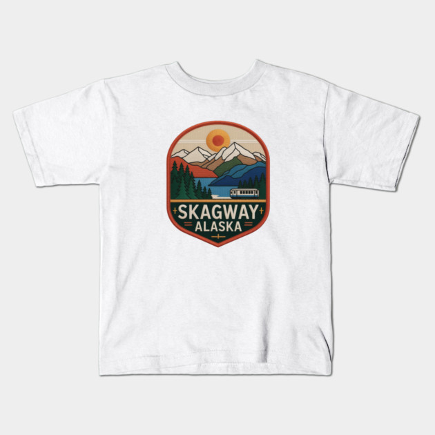 Alaska Skagway Kids T-Shirt by JessArty