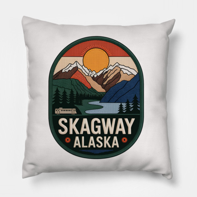 Alaska Skagway Pillow by JessArty