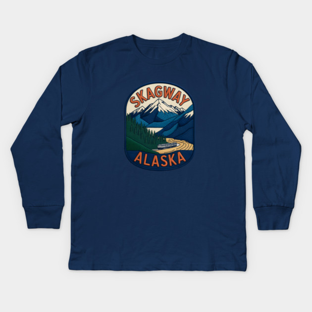 Alaska Skagway Kids Long Sleeve T-Shirt by JessArty