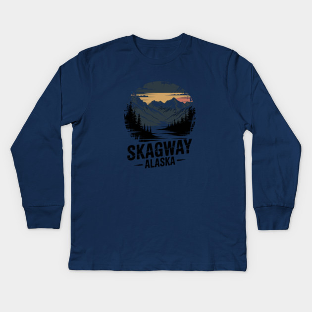 Alaska Skagway Kids Long Sleeve T-Shirt by JessArty