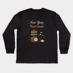 New Year New Goals Kids Long Sleeve T-Shirt