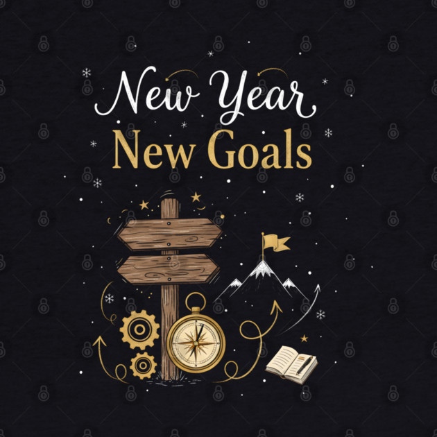 New Year New Goals by Creatifly Graphic Tees