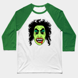 Vampire Halloween Mask w/ Hair Baseball T-Shirt